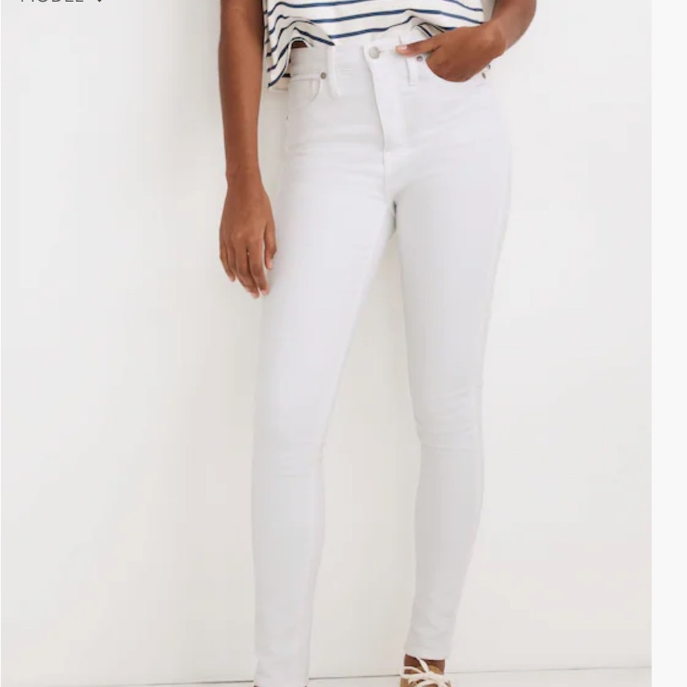 Madewell 10” high rise skinny white jean